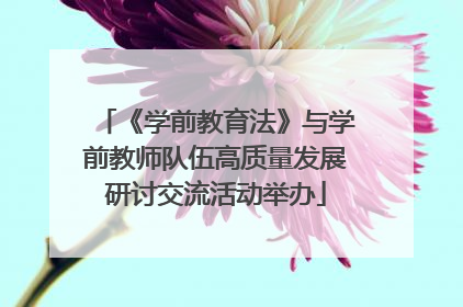 《学前教育法》与学前教师队伍高质量发展研讨交流活动举办