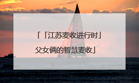 「江苏麦收进行时」父女俩的智慧麦收