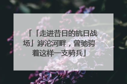 「走进昔日的抗日战场」滹沱河畔，曾驰骋着这样一支骑兵