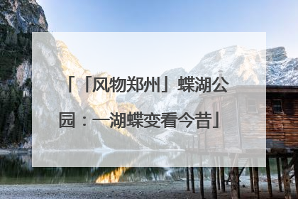 「风物郑州」蝶湖公园：一湖蝶变看今昔