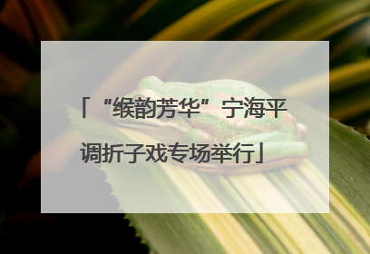 “缑韵芳华”宁海平调折子戏专场举行