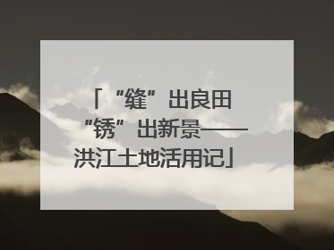 “缝”出良田 “锈”出新景——洪江土地活用记