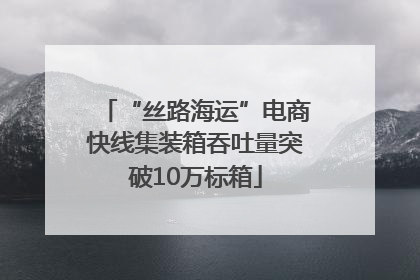 “丝路海运”电商快线集装箱吞吐量突破10万标箱