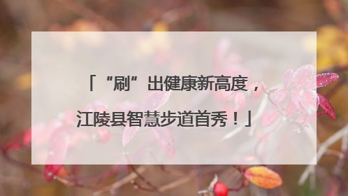 “刷”出健康新高度，江陵县智慧步道首秀！