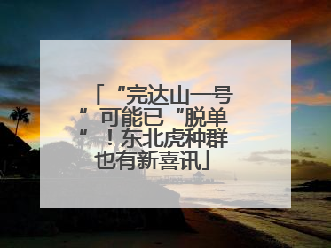 “完达山一号”可能已“脱单”！东北虎种群也有新喜讯