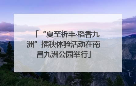 “夏至祈丰·稻香九洲”插秧体验活动在南昌九洲公园举行