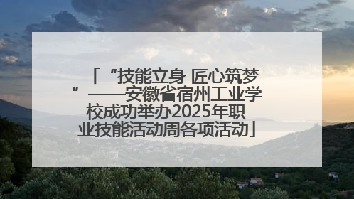 “技能立身 匠心筑梦”——安徽省宿州工业学校成功举办2025年职业技能活动周各项活动
