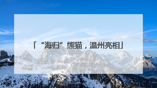 “海归”熊猫，温州亮相