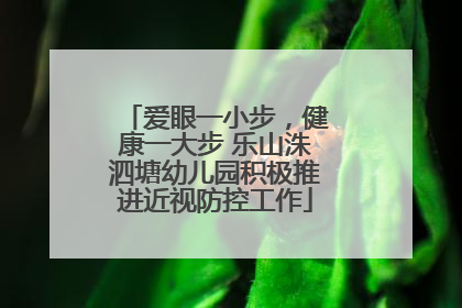 爱眼一小步，健康一大步 乐山洙泗塘幼儿园积极推进近视防控工作