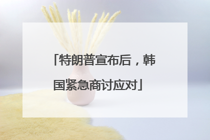 特朗普宣布后，韩国紧急商讨应对