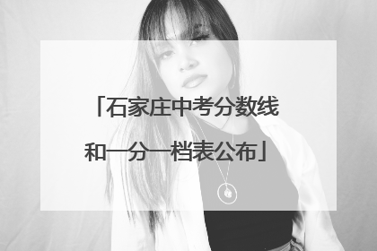 石家庄中考分数线和一分一档表公布