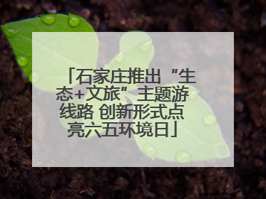 石家庄推出“生态+文旅”主题游线路 创新形式点亮六五环境日