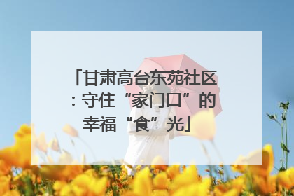 甘肃高台东苑社区：守住“家门口”的幸福“食”光