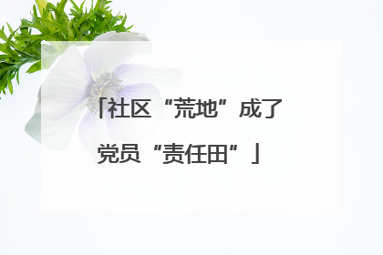 社区“荒地”成了党员“责任田”