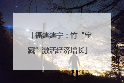福建建宁：竹“宝藏”激活经济增长
