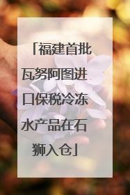 福建首批瓦努阿图进口保税冷冻水产品在石狮入仓