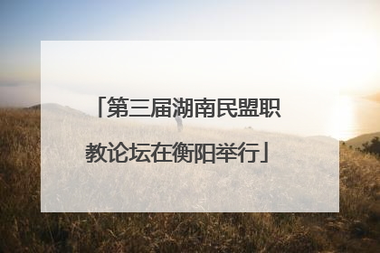 第三届湖南民盟职教论坛在衡阳举行