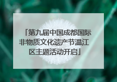 第九届中国成都国际非物质文化遗产节温江区主题活动开启