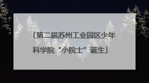 第二届苏州工业园区少年科学院“小院士”诞生