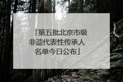 第五批北京市级非遗代表性传承人名单今日公布