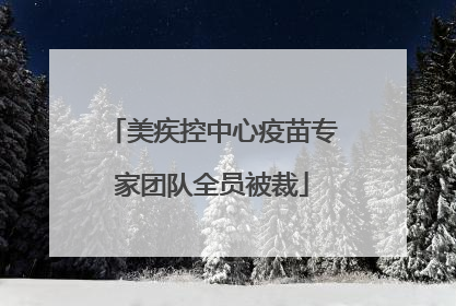 美疾控中心疫苗专家团队全员被裁