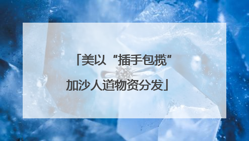 美以“插手包揽”加沙人道物资分发