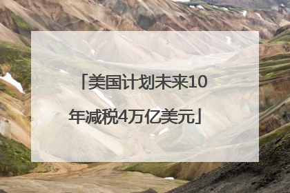 美国计划未来10年减税4万亿美元