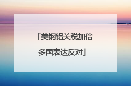 美钢铝关税加倍 多国表达反对