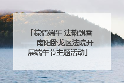 粽情端午 法韵飘香——南阳卧龙区法院开展端午节主题活动