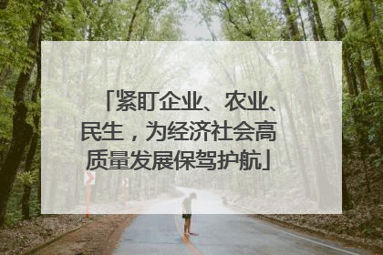 紧盯企业、农业、民生，为经济社会高质量发展保驾护航