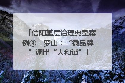 信阳基层治理典型案例⑧｜罗山：“微品牌”调出“大和谐”