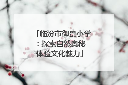 临汾市御景小学：探索自然奥秘 体验文化魅力