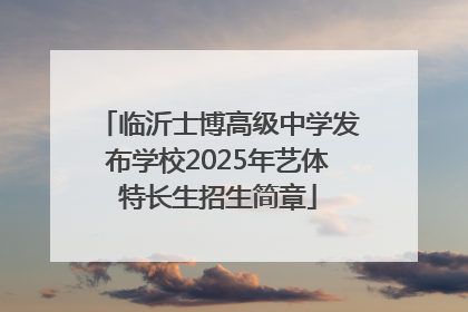 临沂士博高级中学发布学校2025年艺体特长生招生简章