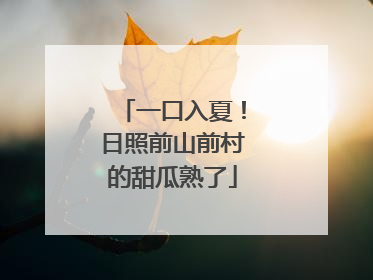 一口入夏！日照前山前村的甜瓜熟了