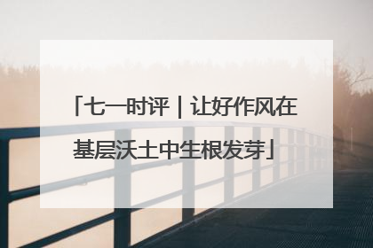 七一时评｜让好作风在基层沃土中生根发芽