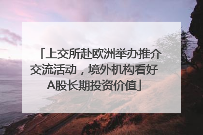 上交所赴欧洲举办推介交流活动，境外机构看好A股长期投资价值