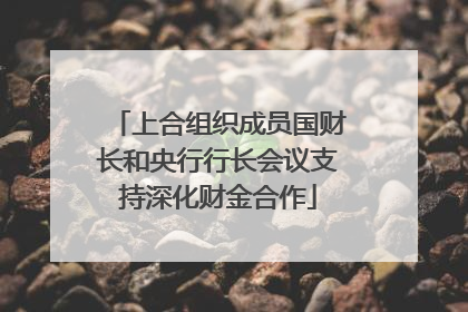 上合组织成员国财长和央行行长会议支持深化财金合作