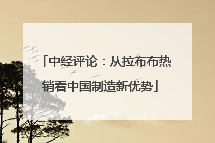 中经评论：从拉布布热销看中国制造新优势