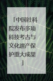 中国社科院发布多项科技考古与文化遗产保护重大成果