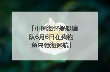 中国海警舰艇编队6月6日在我钓鱼岛领海巡航