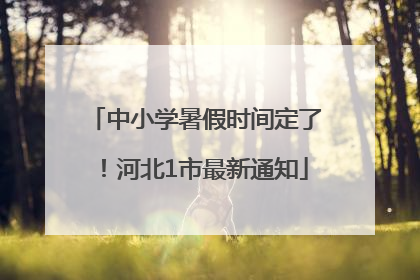 中小学暑假时间定了！河北1市最新通知