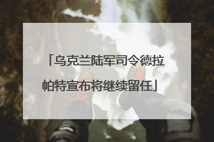 乌克兰陆军司令德拉帕特宣布将继续留任