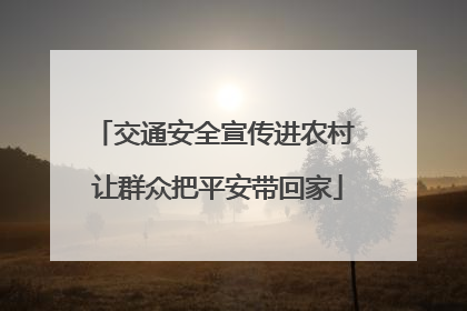 交通安全宣传进农村 让群众把平安带回家