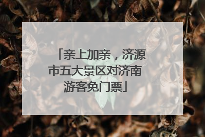 亲上加亲，济源市五大景区对济南游客免门票