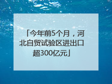 今年前5个月，河北自贸试验区进出口超300亿元