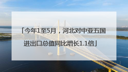 今年1至5月，河北对中亚五国进出口总值同比增长1.1倍