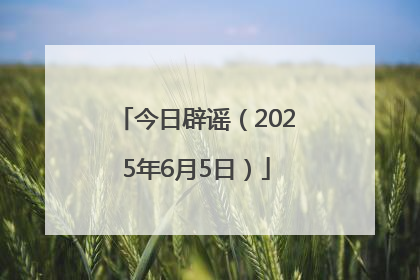 今日辟谣（2025年6月5日）