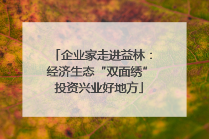 企业家走进益林：经济生态“双面绣” 投资兴业好地方