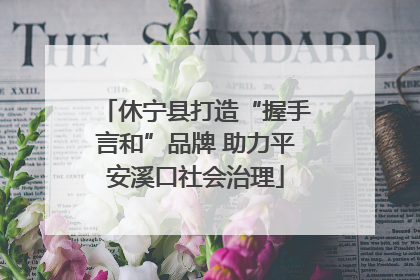 休宁县打造“握手言和”品牌 助力平安溪口社会治理