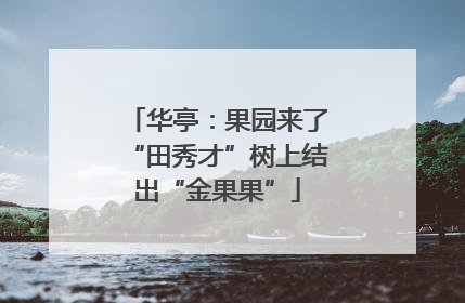 华亭：果园来了“田秀才”树上结出“金果果”